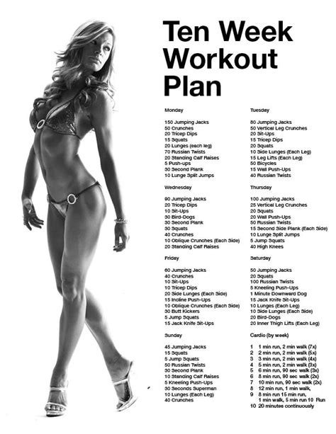 Browse easy exercises that tone every part of your body, and pick up fitness tips so you can get the most out of every workout. The 10-Week Workout Plan To Tune Up Your Body - NiceStyles