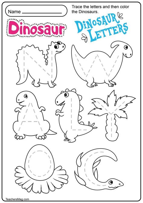 Thousands of free teaching resources to download. Dinosaur Letters & Number Tracing Worksheets | TeachersMag ...
