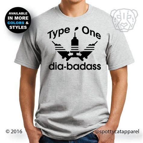 A diagnosis of type 1 in the family can be a difficult and traumatic time for everyone involved. TYPE ONE diabadass, Mens cotton tee shirt, diabetes, yoga ...