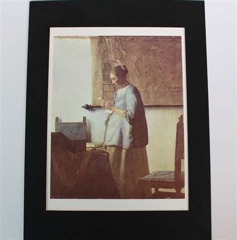 Woman in blue reading a letter johannes vermeer. WOMAN IN BLUE Reading a Letter Fine Art Print by Johannes ...