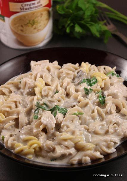 Creamy chicken & mushroom pasta. Cream of Mushroom and Chicken Pasta - Quick Fix meal ...