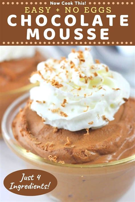 That's why we either whip cream or egg whites to incorporate air this gives it an intense chocolate flavor and the perfect texture. Easy Chocolate Mousse (No Eggs!) • Now Cook This!
