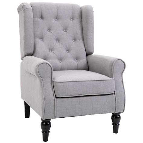 Our armchair range features classic armchair styles, swivel chairs, accent chairs, cuddle chairs and more. HOMCOM Fabric Tufted Accent Armchair Grey | Aosom UK