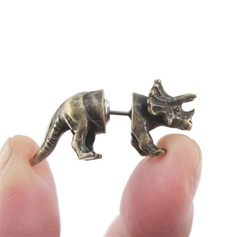 Red dead redemption 2 dinosaur bones locations. 3D Triceratops Dinosaur Shaped Front and Back Stud Earrings in Brass - DOTOLY