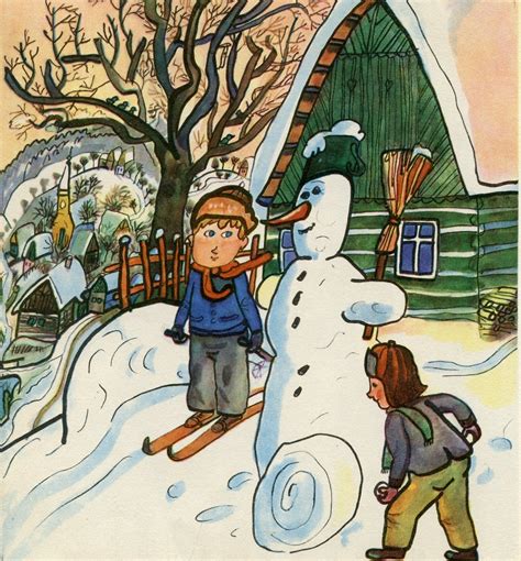 It seems easy to draw the snowman. January - building a snowman! Leden - stavíme sněhuláka ...