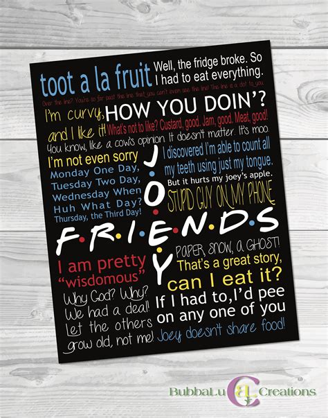 Say happy birthday to a friend or best friend with one of our fabulous birthday wishes! Joey Tribbiani Quotes. Friends Show Artwork. Friends TV ...