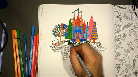 This stunning coloring book by johanna basford takes readers on an inky quest through an enchanted forest to discover what lies in the castle at its heart. Enchanted Forest - Mushroom Castle - YouTube