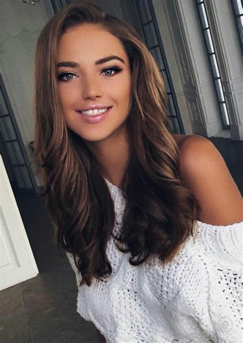 Light brown hair with highlights is a big opportunity for creativity. Hot Girls With Dark Hair - Barnorama