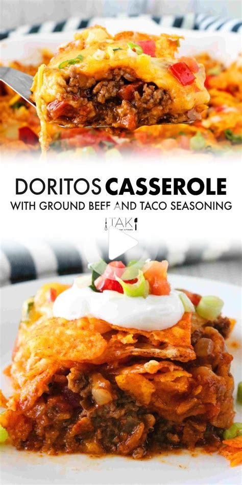 This chicken dorito casserole recipe is one that you could even serve for dinner when the kids have friends over. Doritos Casserole in 2020 | Dorito casserole, Ground beef ...