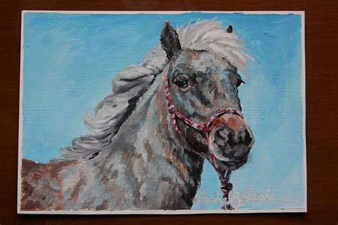 Our modern custom canvas pet portrait available in many sizes. Acrylic custom pet portrait of Latte the pony on canvas ...