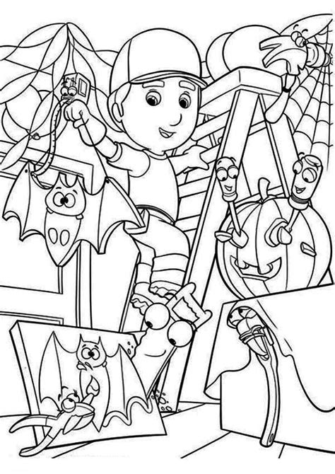 Many crayon boxes carry color charts which help children to find the right colors to utilize on a printable coloring page. Handy Manny And Helloween Theme Coloring Page - Download ...