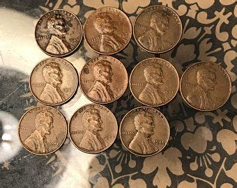 The lincoln penny value is determined by the grading. 1945 no mint Wheat Penny set4coins for one price. | Etsy ...