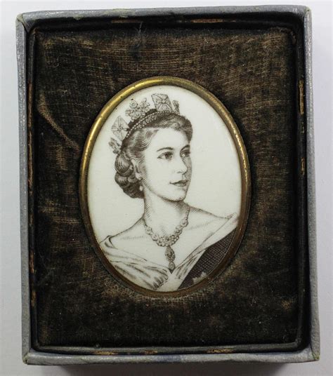 Its full title is her majesty queen elizabeth ii with the founder of the british red cross henri dunant. Lot - Royal Worcester Framed Portrait Brooch of Queen ...