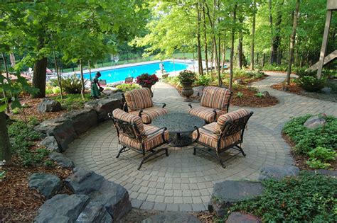 The garden furniture is placed to make the most of the evening sunshine. 24+ Paver Patio Designs | Garden Designs | Design Trends ...