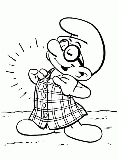 Let's paint brainy smurf coloring page do you like the smurfs 2 coloring pages? Brainy Smurf New Clothes In The Smurf Coloring Page : Kids ...