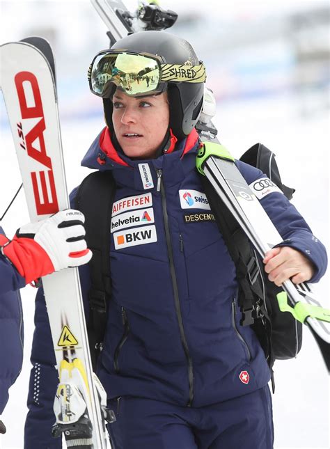 Lara's first downhill race in the fis world cup, also her first podium in the fis world cup, reaching 3rd place, despite crashing before the finish line. LARA GUT at Alpine Skiing FIS World Cup in Bad Kleinkirchheim in Austria 01/11/2018 - HawtCelebs