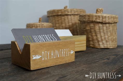 Looking for ways to use altoid tins around the house? DIY Wooden Business Card Holder - DIY Huntress