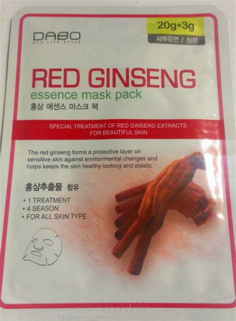 Тканевая маска для лица dabo eco life style. Sheet Mask Obsession: Dabo Eco Life Style Red Ginseng ...