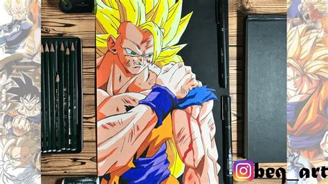 Goku super saiyan 3 drawing at paintingvalley com explore. Drawing Son Goku Super Saiyan 3 (SSJ3) | Beq Art - YouTube