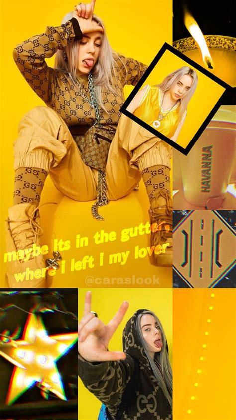 Aesthetic graphic design shop and blog by lu amaral studio. Billie Eilish yellow aesthetic wallpaper by https://www ...