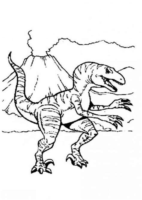 Lived around 150 million years ago. Allosaurus, : Allosaurus and Active Volcano Coloring Page ...