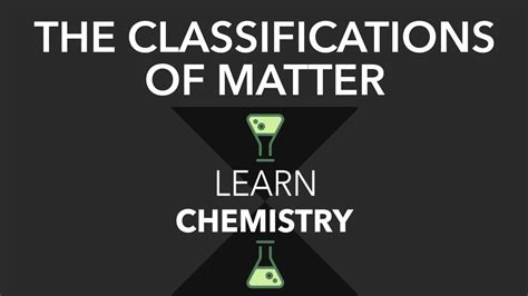 One common way matter is classified is by its general behavior in quantity, called the state of matter; Classifications of Matter | Learn Chemistry - YouTube