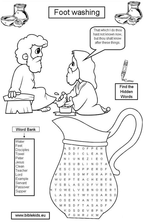 Jesus washes his disciple's feet. Jesus Washes the Disciples Feet Coloring Page · Washing ...