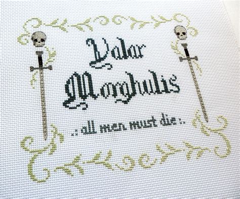 Dmc library cross stitch embroidery alphabets 1982. Valar Morghulis - All Men Must Die Game of Thrones Cross ...
