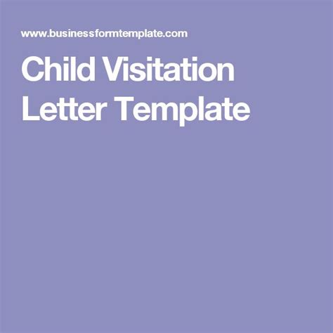 Demand letters can either be expected or unexpected. Child Visitation Letter Template | Lettering, Letter ...