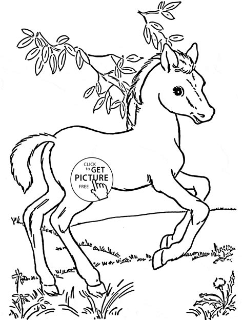 We have selected the best free horses coloring pages to print out and color. Baby Horse Pony coloring page for kids, for girls coloring pages printables free - Wuppsy.com ...