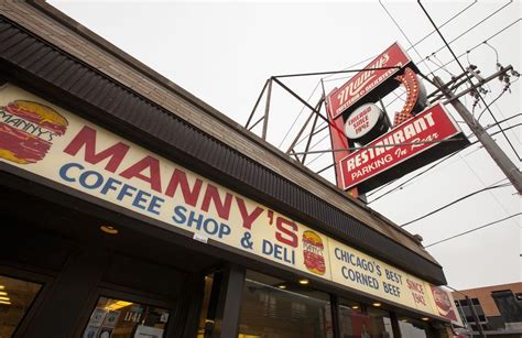 The space has a mixture of couches, counter seating, and tables that make it easy to work. Manny's Coffee Shop & Deli Chicago, IL - [Jewish ...