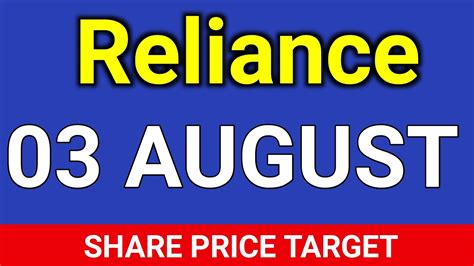 Share price of reliance industries fell sharply by 8.6 per cent on monday. RELIANCE, 03 August Share TARGET । Reliance industries ...