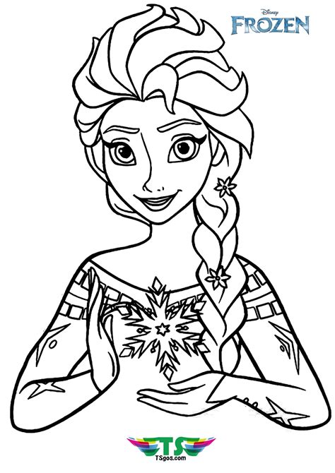 Beautiful Elsa Coloring Page - TSgos.com