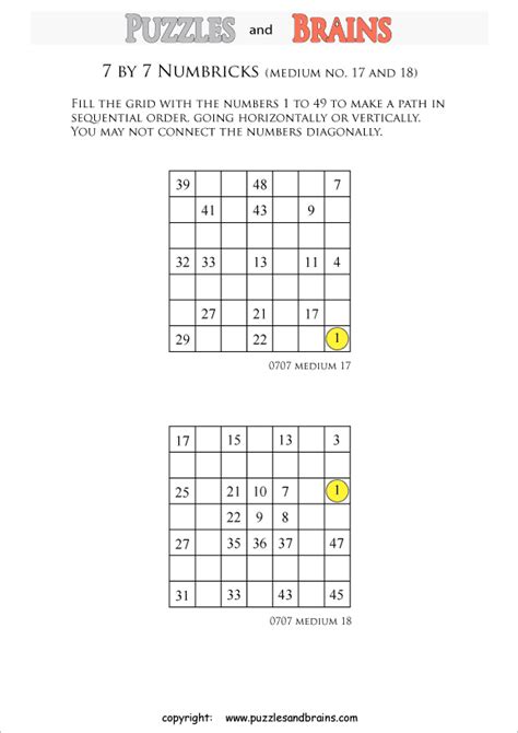 Oct 04, 2019 · october 4, 2019. printable 7 by 7 medium level Numbrix logic IQ puzzles