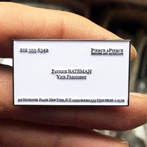 Browse our collection of american psycho business card template word and create a stunning design even if you're not a designer. American Psycho Pin American Psycho Patrick Bateman ...