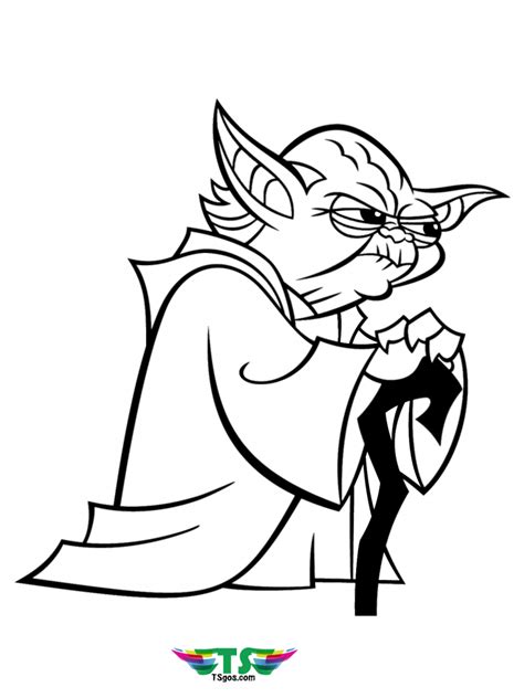 Various coloring pages for kids, and for all who are interested in coloring pages, can get amazing pictures easily through this portal. Master Yoda Star Wars coloring page. - TSgos.com