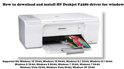 The problem is that the printer's ink levels display empty (orange blinking light). How to download and install HP Deskjet F4280 driver Windows 10, 8 1, 8, 7, Vista, XP - YouTube