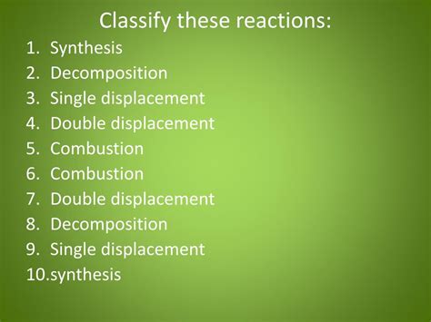 Double replacement reactions—also called double displacement, exchange, or metathesis reactions—occur when parts of two ionic compounds are they are double replacement reactions followed by decomposition. PPT - Writing Simple Chemical Equations PowerPoint ...