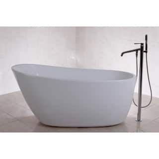 The slope on the end of the tub provides a comfortable backrest. Fusion Freestanding 59-inch Acrylic Bathtub | Best ...