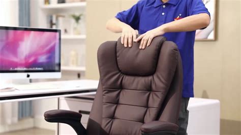 Flash furniture high back black office massage chair. HOMCOM PU Leather Office Chair With Massage Function, High ...