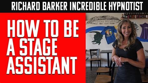 This is a video created for a client who teaches stage hypnosis. How To Be A Stage Assistant with Hypnotist Richard Barker ...