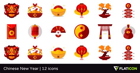 Chinese new year 2019 icon set. Chinese New Year 12 free icons (SVG, EPS, PSD, PNG files)