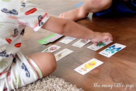 The memory game is a great puzzle type for children as well as adults of all ages. Simplified Matching Game for Toddlers - The Many Little Joys