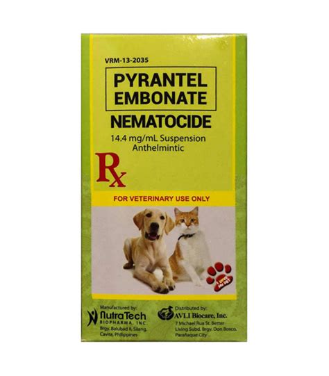 Maybe you would like to learn more about one of these? Pyrantel Embonate Nematocide Anthelmintic 60ml Dog and Cat ...