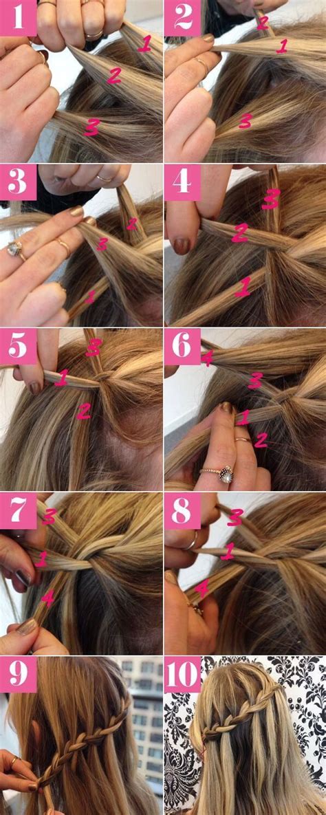 This temporary bob works great without getting a chop. Steps To A Pretty Waterfall Braid! 💙 | Braided hairstyles ...