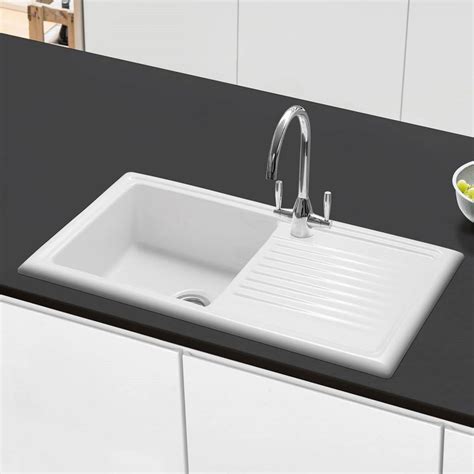 Our ceramic kitchen sink fitting guide aims to give. Caple Wiltshire 1 Bowl White Ceramic Kitchen Sink with ...