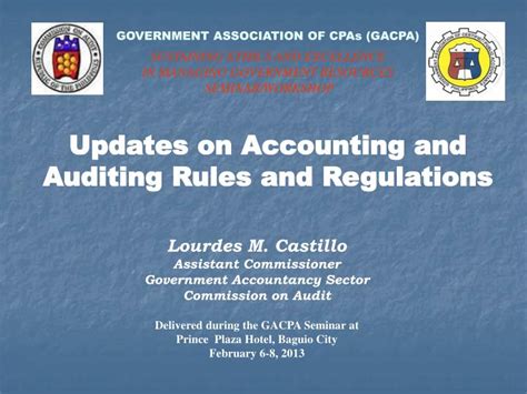 Examination shall be conducted in accordance with rules and regulations of lincoln university college. PPT - Updates on Accounting and Auditing Rules and ...