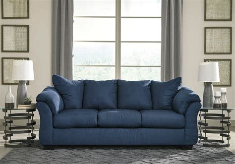 Start with the fabric, choose your favorite fabric from leather, faux leather, linen, microfiber, velvet sofas. Darcy Blue Sofa | Evansville Overstock Warehouse