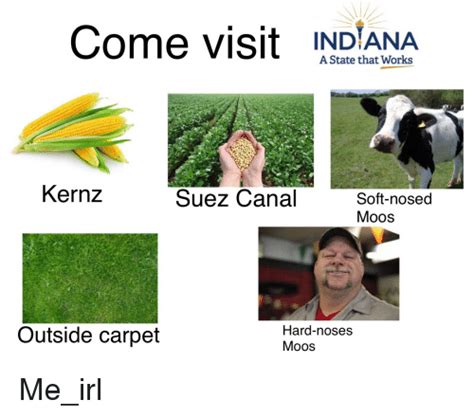 The ever given being stuck might be causing global effects, but the memes that have come from it are a silver lining. Come Visit INDIANA a State That Works Kernz Suez Canal Soft-Nosed MOOS Outside Carpet Hard-Noses ...