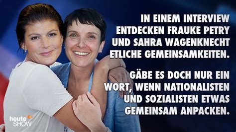 Juli 1969 in jena als sarah wagenknecht) ist eine deutsche politikerin und publizistin. Sahra Petry und Frauke Wagenknecht (Quelle:ZDF/dpa/getty ...